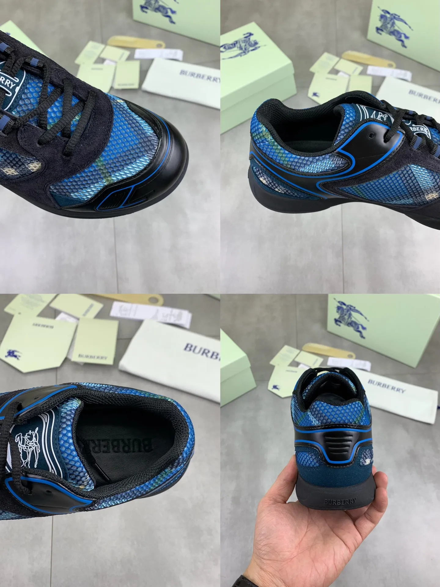 Factory price P720 [BURBERRY] Burberry - High-end quality original order - Upper: imported 🔝 original material - Inner lining: cowhide lining, feet; water-dyed cowhide - Outsole: ultra-light TPR rubber; two-color molded outsole - Ultra-high quality control·Fine workmanship: highlighted (high-end·nobility·grade) -Size: 36-46 for men and women Color: 4️⃣colors available